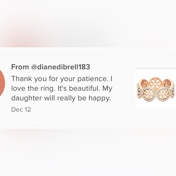 Tory Burch gold pave Logo Ring - Picture 3 of 7